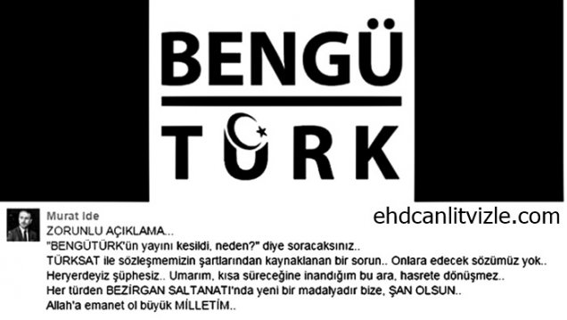 BengüTürk TV'nin Türksat yayınları durduruldu!